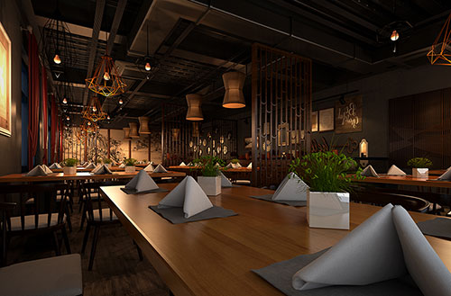 四平简约大气中式风格餐厅设计装修效果图