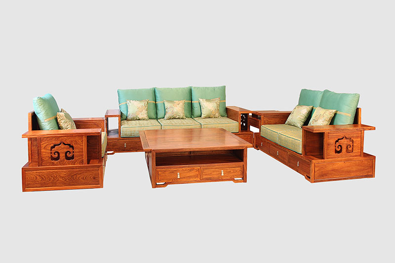 四平中式实木沙发简直太美了